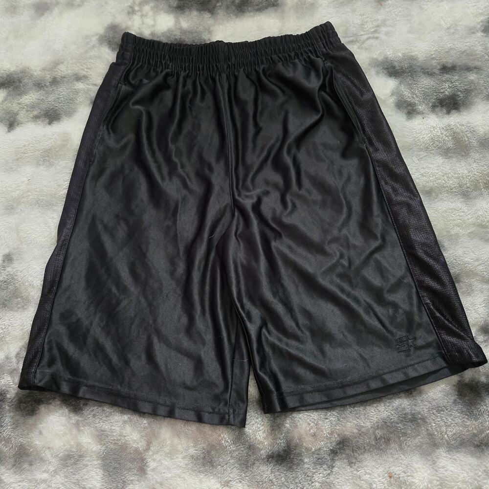 Kids Boys Black Athletic Shorts 2XL 18 Elastic Waist Activewear Lightweight